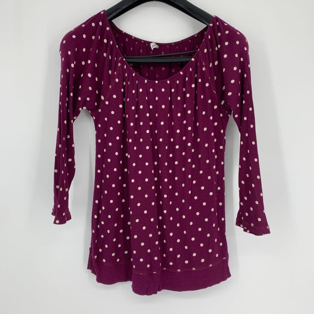 Old Navy Polka Dot Purple Long Sleeve Tee Large